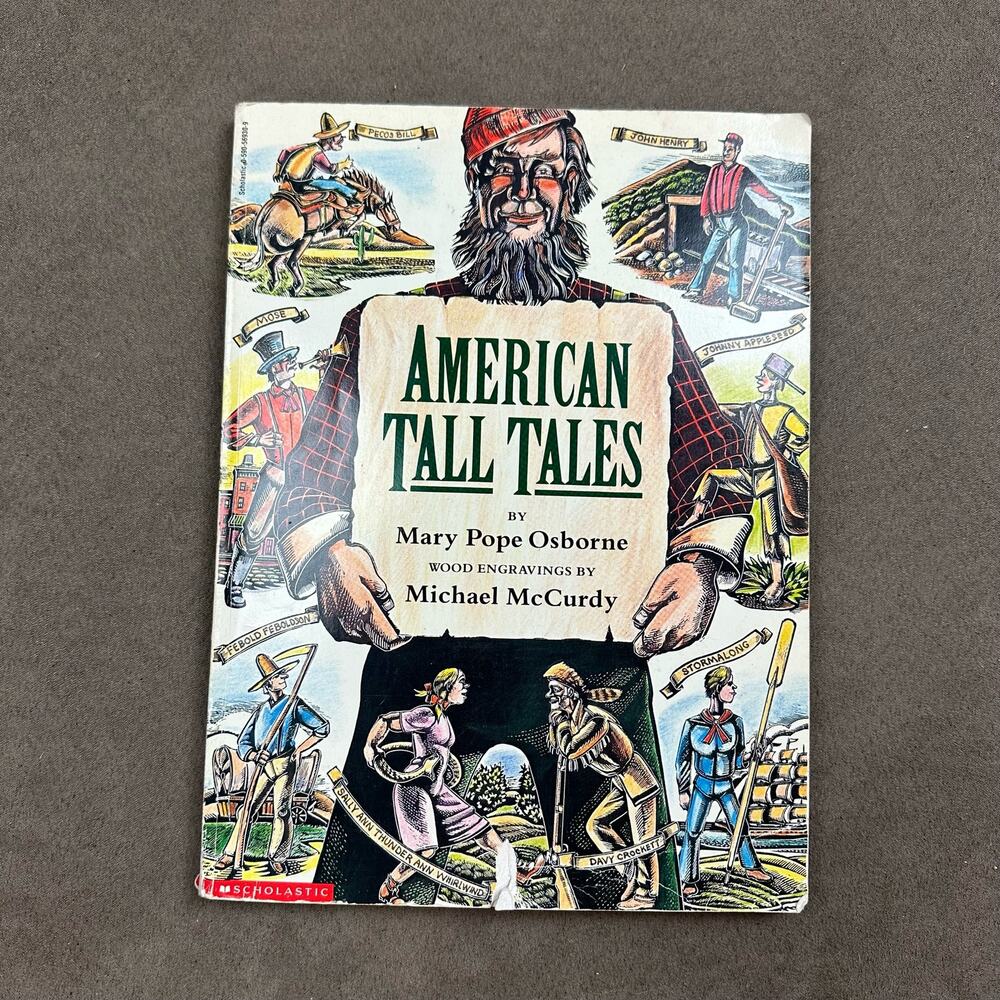 Vintage American Tall Tales Book Mary Pope Osborne McCurdy Wood Gravings 1991